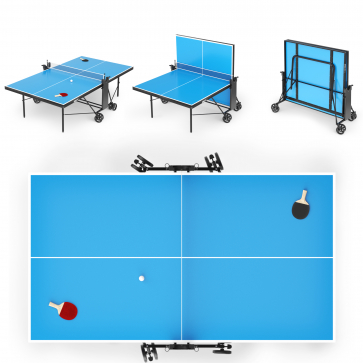 Теннисный стол UNIX Line Compact indoor 18mm MDF (Blue) - 12