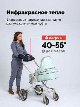 Муфта для коляски с подогревом рук EcoSapiens uMama (ES555) - 1